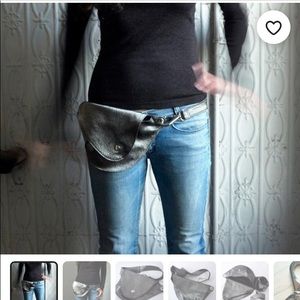 Metallic fanny pack with dressy clasp